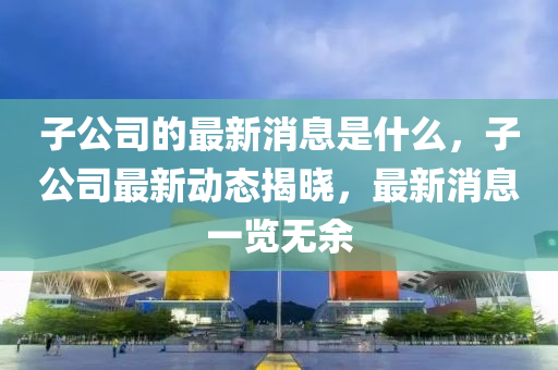 子公司的最新消息是什么，子公司最新動態(tài)揭曉，最新消息一覽無余信陽宸信網(wǎng)絡(luò)科技有限公司