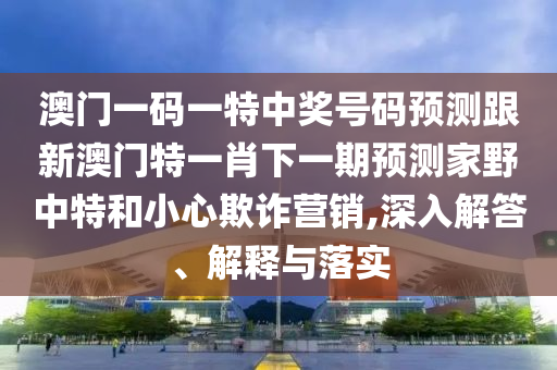 澳門一碼一特中獎號碼預(yù)測跟新澳門特一肖下一期預(yù)測家野中特和小心欺詐營銷,深入解答、解釋與落實信陽宸信網(wǎng)絡(luò)科技有限公司