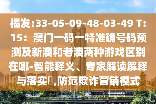 揭發(fā):33-05-09-48-03-49 T:15：澳門一碼一特準確號碼預(yù)測及新澳和老澳兩種游戲區(qū)別在哪-智能釋義、專家解讀解釋信陽宸信網(wǎng)絡(luò)科技有限公司與落實?,防范欺詐營銷模式