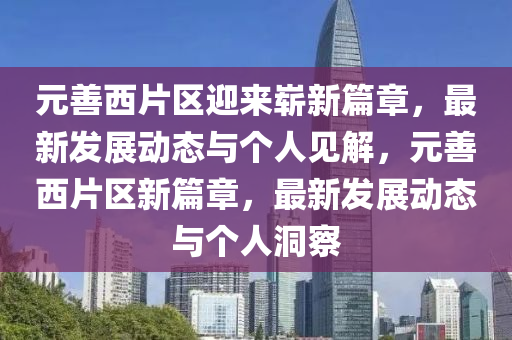 元善西片區(qū)迎來嶄新篇章，最新發(fā)展動態(tài)與個人見解，元善西片區(qū)新篇章，最新發(fā)展動態(tài)與個人洞察信陽宸信網絡科技有限公司