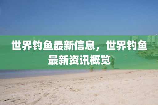 世界釣魚最新信息，世界釣魚最新資訊概覽信陽宸信網(wǎng)絡(luò)科技有限公司