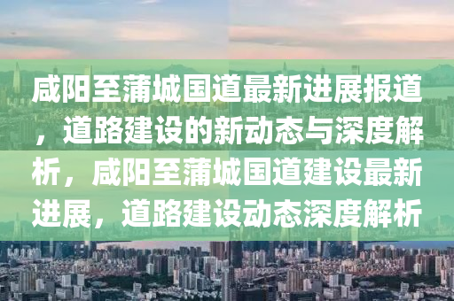 咸陽至蒲城國道最新進展報道，道路建設(shè)的新動態(tài)與深度解析，咸陽至蒲城國道建設(shè)最新進展，道路建設(shè)動態(tài)深度解析信陽宸信網(wǎng)絡(luò)科技有限公司