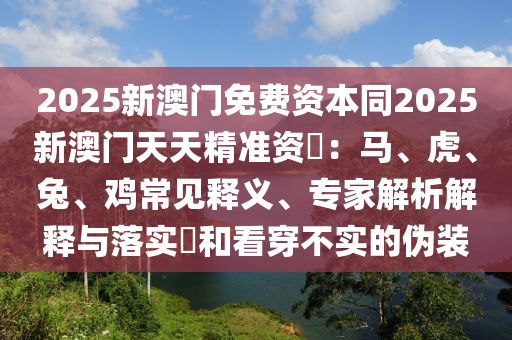2025新澳門免費資本同2025新澳門天天精準(zhǔn)資枓：馬、虎、兔、雞常見釋義、專家解析解釋與落實?和看穿不實的偽裝