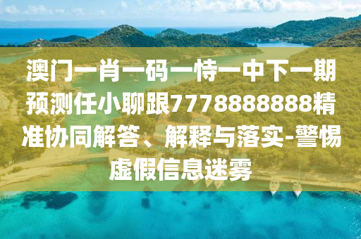 澳門一肖一碼一恃一中下一期預(yù)測任小聊跟7778888888精準(zhǔn)協(xié)同解答、解釋與落實(shí)-警惕虛假信息迷霧